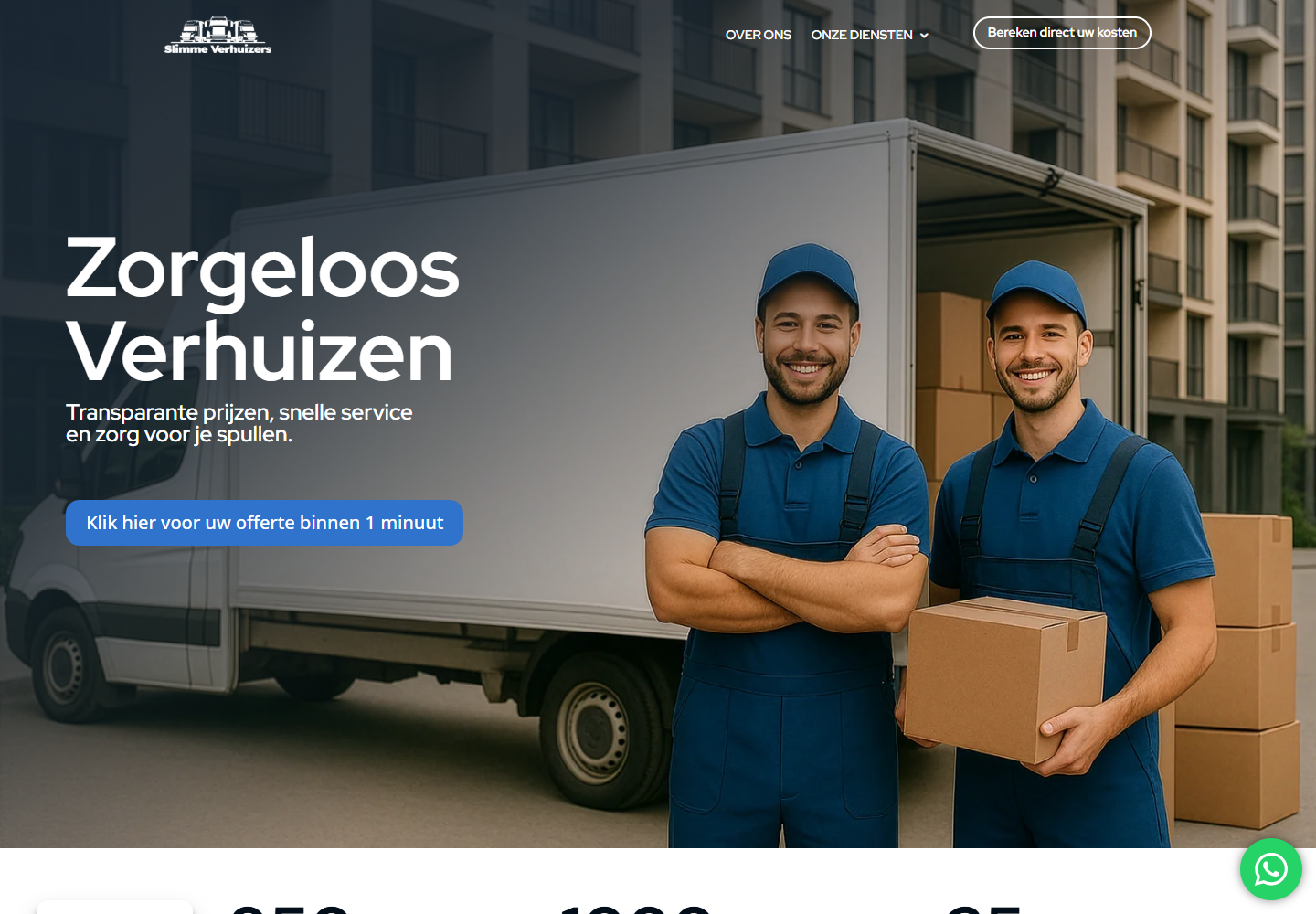Screenshot van de Slimme Verhuizers website